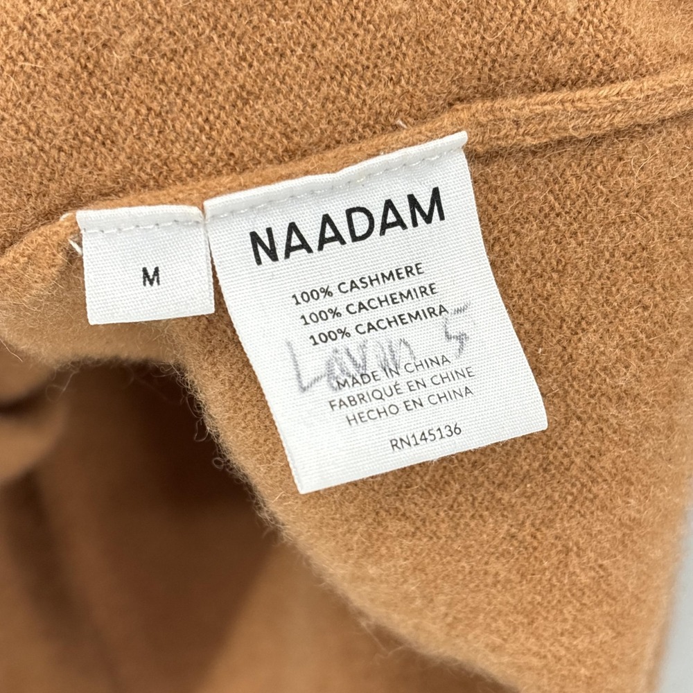 Naadam Sweater Womens Medium Brown 100% Cashmere Crewneck Raglan Knit Pullover - Picture 6 of 12